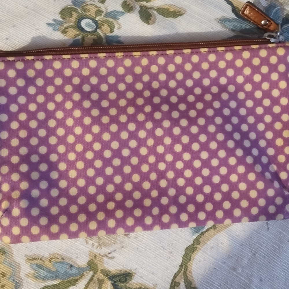 Fossil Key-Per Coated Canvas Make-up Pouch